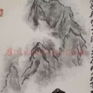 1979年 李可染《雨势骤晴山又绿》国画综合作品图片赏析