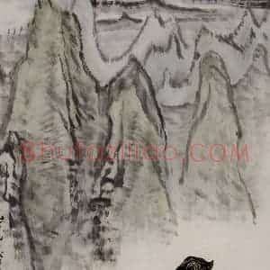 1984年 李可染《看山图[2]》国画综合作品图片赏析