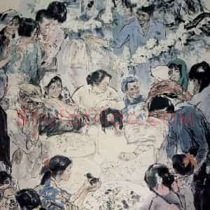 1982年 刘国辉《喜雏图》国画综合作品图片赏析