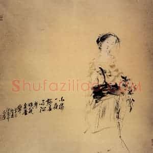 1991年 刘国辉《陆放翁诗意》国画人物作品图片赏析