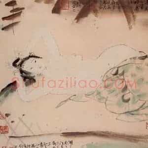 1988年 刘国辉《人体》国画人物作品图片赏析