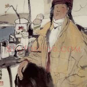 1989年 刘国辉《刘丹》国画人物作品图片赏析
