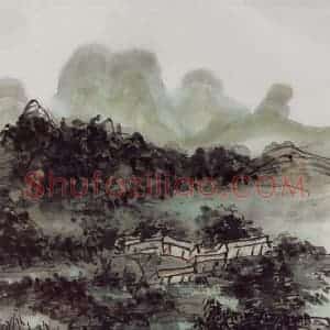 黄宾虹《山水》国画山水作品图片赏析