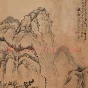 黄宾虹《山家》国画山水作品图片赏析