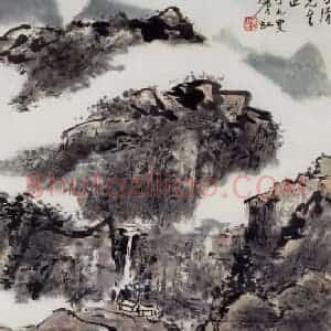 黄宾虹《山水》国画山水作品图片赏析