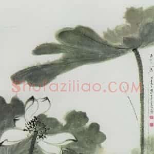 近现代 张大千《秋荷》国画花鸟作品图片赏析