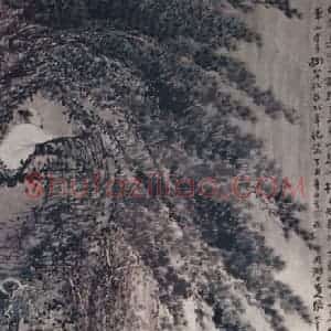 近现代 张大千《华山老子挂犁松》国画山水作品图片赏析