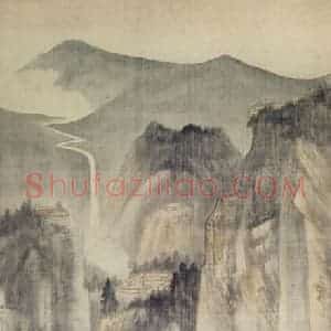 近现代 张大千《深壑寻幽》国画山水作品图片赏析