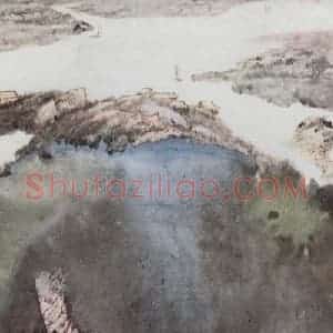 近现代 张大千《泼色山水》国画山水作品图片赏析