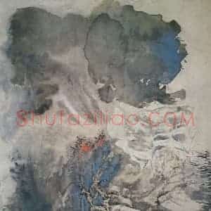 近现代 张大千《过云开锦绣》国画山水作品图片赏析
