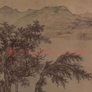 元代 盛懋《秋舸清啸图轴》国画综合作品图片赏析