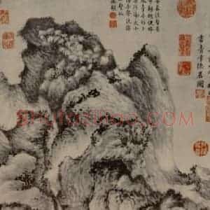 元代 王蒙《青卞隐居图轴》国画山水作品图片赏析