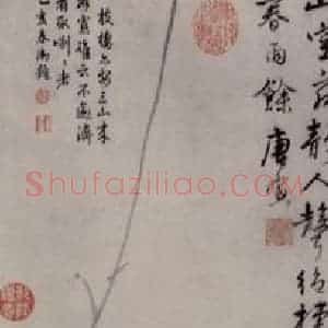 明代 唐寅《枯槎鸜谷鹆图轴》国画花鸟作品图片赏析