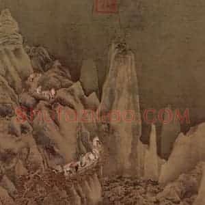 明代 仇英《剑阁图轴》国画综合作品图片赏析