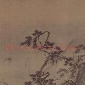 宋代《山楼来凤图轴》国画综合作品图片赏析