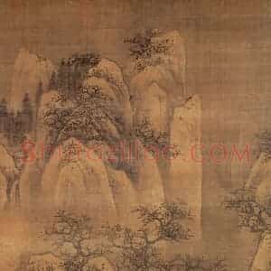 元代《太行雪霁图》国画山水作品图片赏析