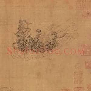 元代 王振鹏《龙舟图》国画综合作品图片赏析