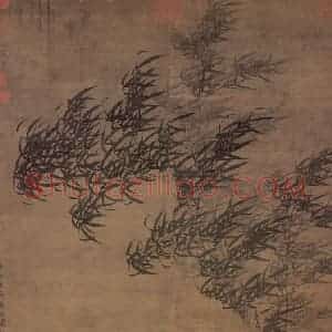 元代 顾安《平安磐石》国画山水作品图片赏析