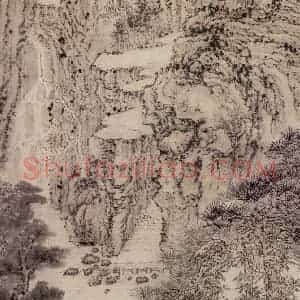 元代 王蒙《东山草堂图》国画山水作品图片赏析