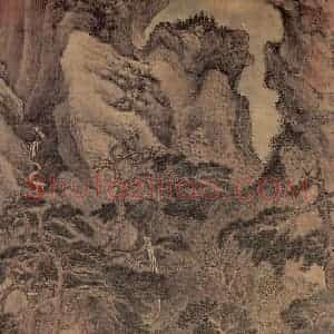 元代 王蒙《谿山高逸》国画山水作品图片赏析
