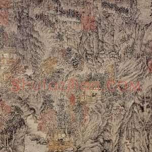 元代 王蒙《具区林屋》国画山水作品图片赏析