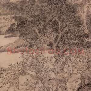 元代 王蒙《花溪渔隐》国画山水作品图片赏析