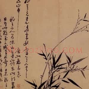 元代 吴镇《墨竹谱》国画花鸟作品图片赏析