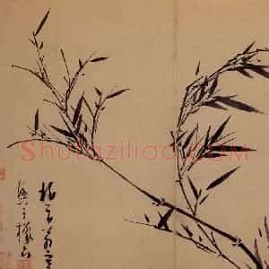 元代 吴镇《墨竹谱》国画花鸟作品图片赏析