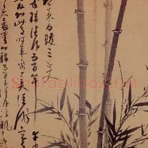 元代 吴镇《墨竹谱》国画花鸟作品图片赏析