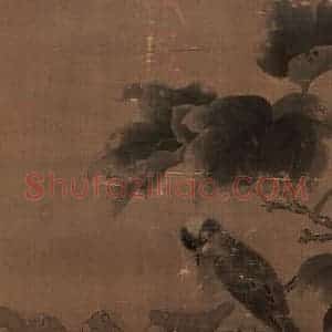宋代 宋人《桐贯修翎》国画花鸟作品图片赏析