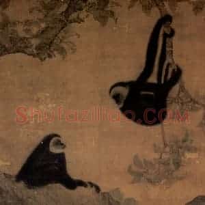 宋代 宋人《枇杷猿戏图》国画花鸟作品图片赏析