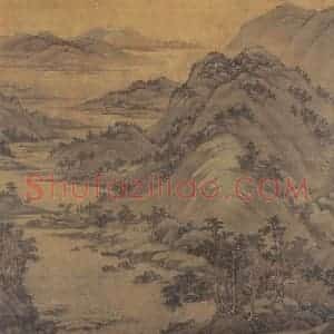 五代南唐 董源《龙宿郊民图》国画山水作品图片赏析