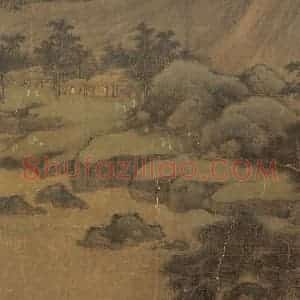 五代南唐 董源《龙宿郊民图》国画山水作品图片赏析