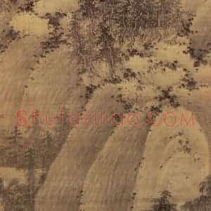 五代南唐 巨然《秋山问道图》国画山水作品图片赏析