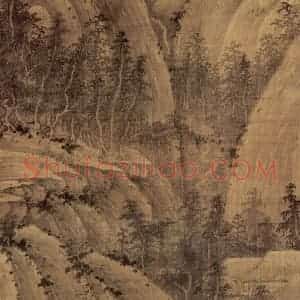 五代南唐 巨然《秋山问道图》国画山水作品图片赏析