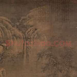 宋代 李成《寒江钓艇》国画山水作品图片赏析