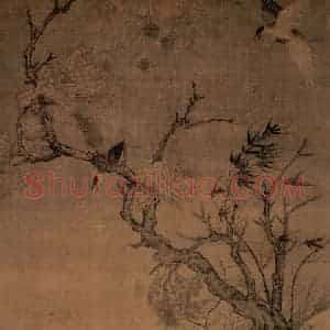 宋代 崔白《双喜图》国画花鸟作品图片赏析