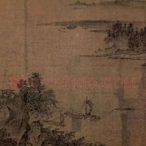宋代 李唐《江山小景》国画山水作品图片赏析