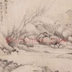 清代 恽寿平《仿古山水》国画山水作品图片赏析