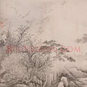 清代 恽寿平《仿古山水》国画山水作品图片赏析
