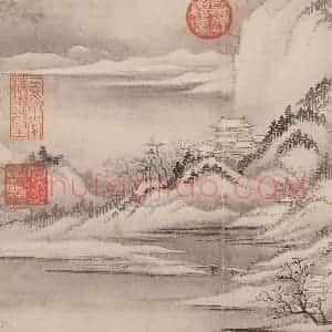 清代 恽寿平《仿古山水》国画山水作品图片赏析