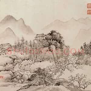 清代 恽寿平《山水》国画山水作品图片赏析