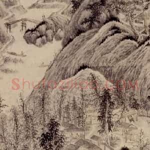 清代 吴历《仿吴镇山水》国画山水作品图片赏析