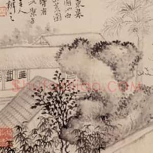 清代 恽寿平《画湖山小景》国画山水作品图片赏析
