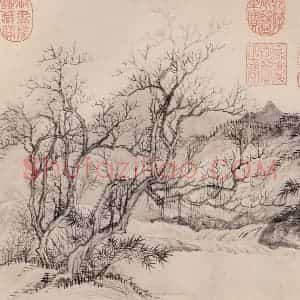 清代 恽寿平《山水》国画山水作品图片赏析