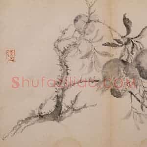 清代 恽寿平《墨花》国画花鸟作品图片赏析