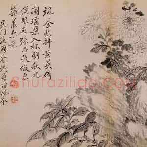 清代 恽寿平《墨花》国画花鸟作品图片赏析