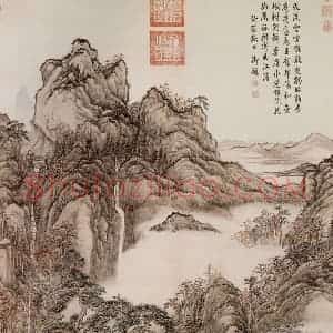 清代 张宗苍《画云崖锦树》国画山水作品图片赏析