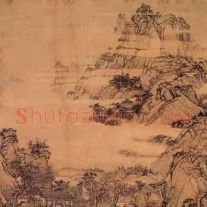 清代 孙祜《秋山楼阁》国画山水作品图片赏析