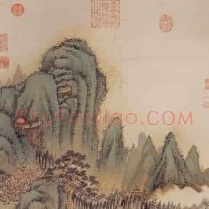 清代 弘旿《画林麓秋晴》国画山水作品图片赏析